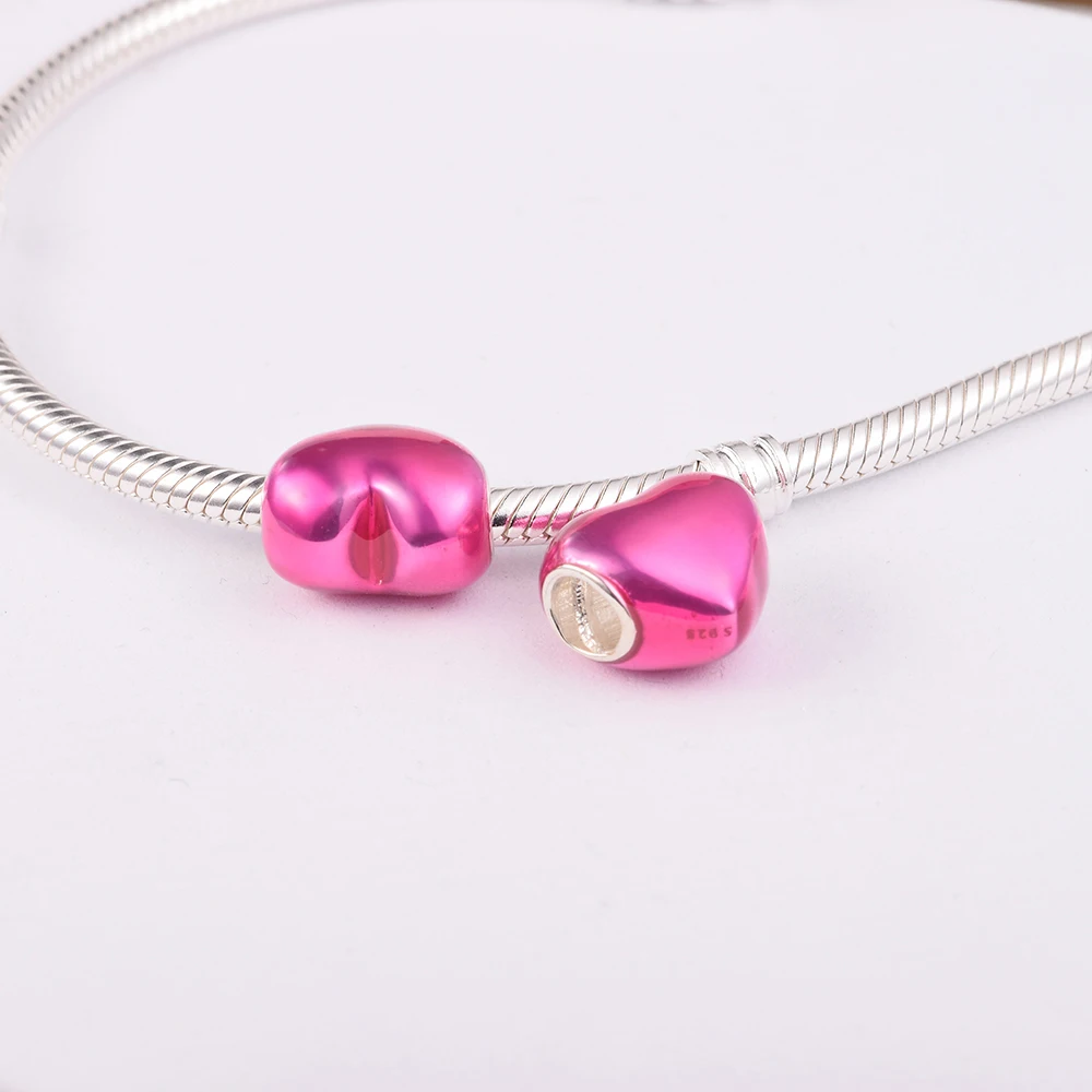 

Подходит для браслетов CKK Φ серебряные металлические розовые бусины в форме сердца для изготовления ювелирных изделий 2022 925 пробы