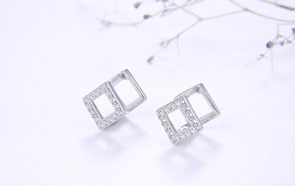 ORSA JEWELS S925 изысканные женские серьги последние стерлингового серебра геометрическая форма серьги милые повседневные ювелирные изделия для торжественного случая SE188