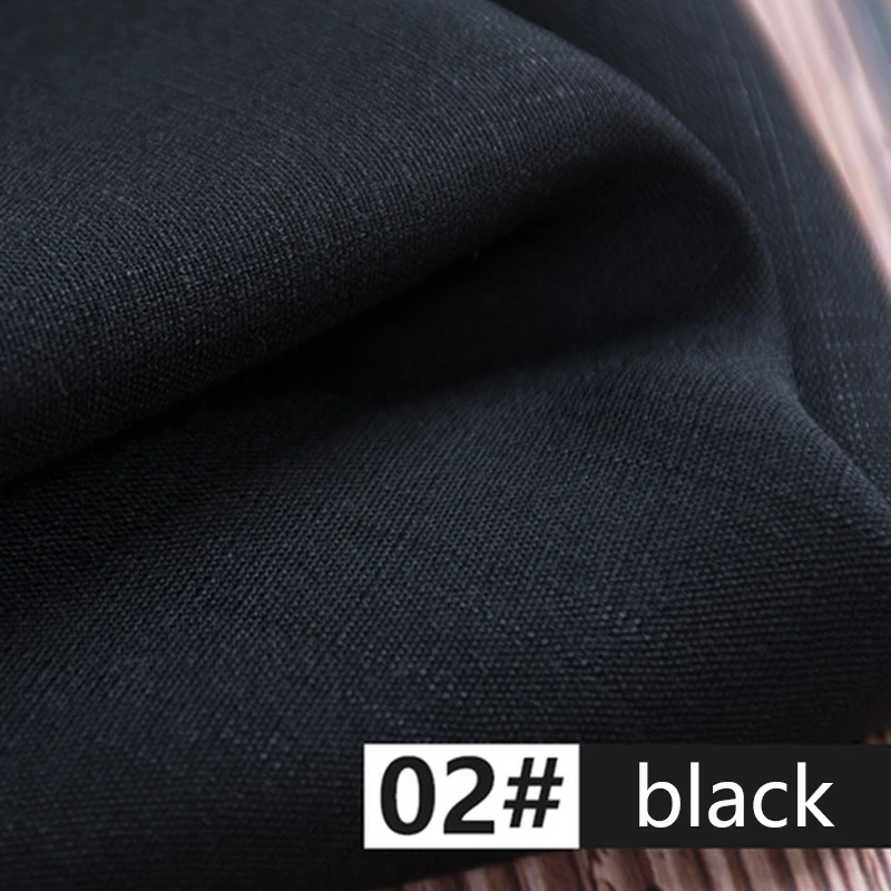 black Хлопок, лен, Помытый бамбуковый хлопок, льняная ткань, одежда, платье, ткань DIY ручной работы, стеганное лоскутное шитье, мягкая ткань, Новинка - Цвет: black