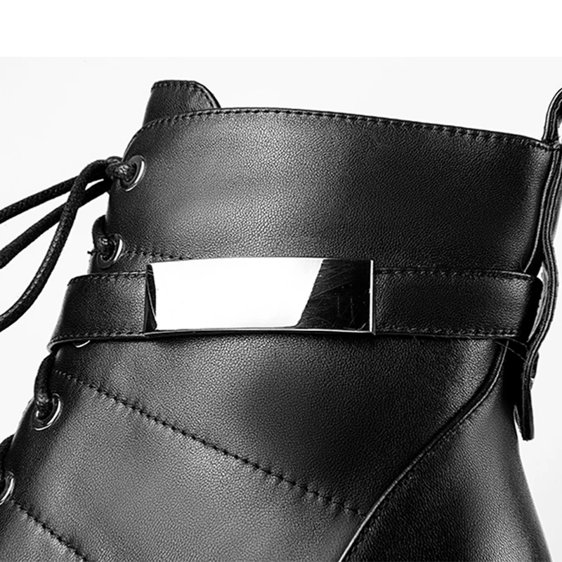 

2021 New Leather Boots Women Winter Warm Shoes White High Heel Ankle Boots For Women Pointed Toe Cross Striped Short Boots Black