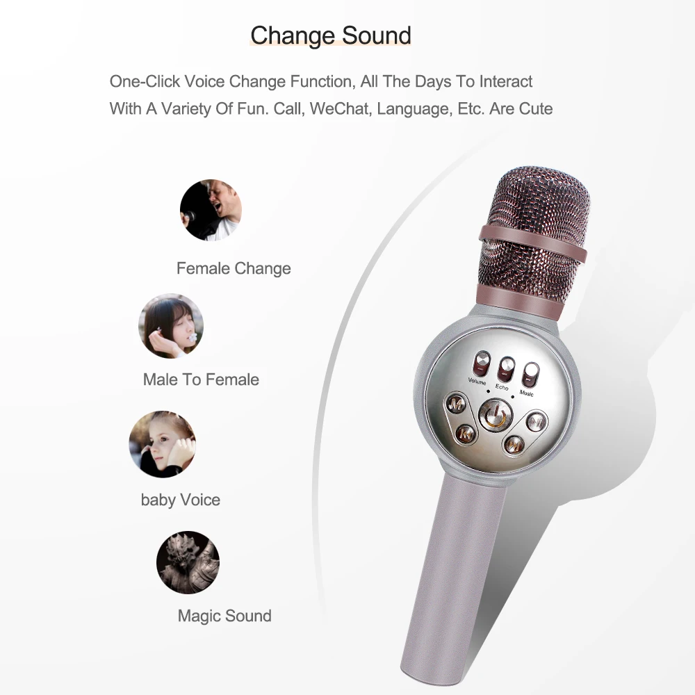 Новый обновленный беспроводной Bluetooth караоке микрофон WS858 светильник ой света