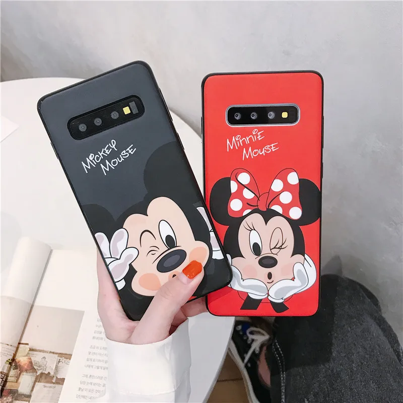 LPWZHMG Mickey Minnie Silicon Phone Case For Samsung Galaxy S10 Plus S8 S9 Cute Cartoon Back Cover Coque |