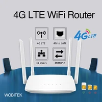 3g 4g router unlocked lte cpe wireless 300mbps with sim card slot external antenna lan port hotspot 32 wifi users for ip camera