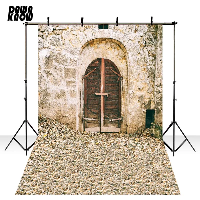 

DAWNKNOW Retro Brick Wall Photography Background Photocall Fallen Leaves Photo Shoot Wedding Backdrops Photo Studio lv1763