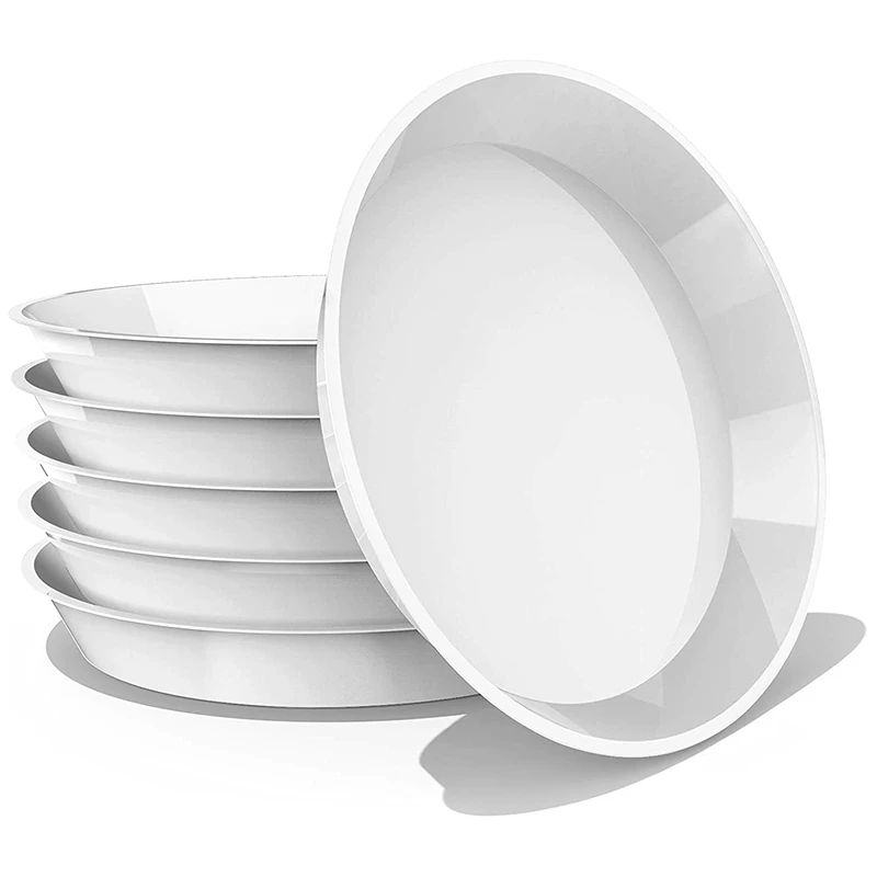 

Блюдце для растений, 6 упаковок, пластиковые блюдце 13,5 дюйма, прочные и долговечные контейнеры для цветов, блюдце для растений