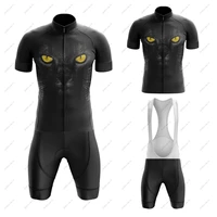 black cat v2 bicycle short sleeve 19d gel bib shorts mtb bike clothing maillot ropa ciclismo hombre mens cycling jersey sets