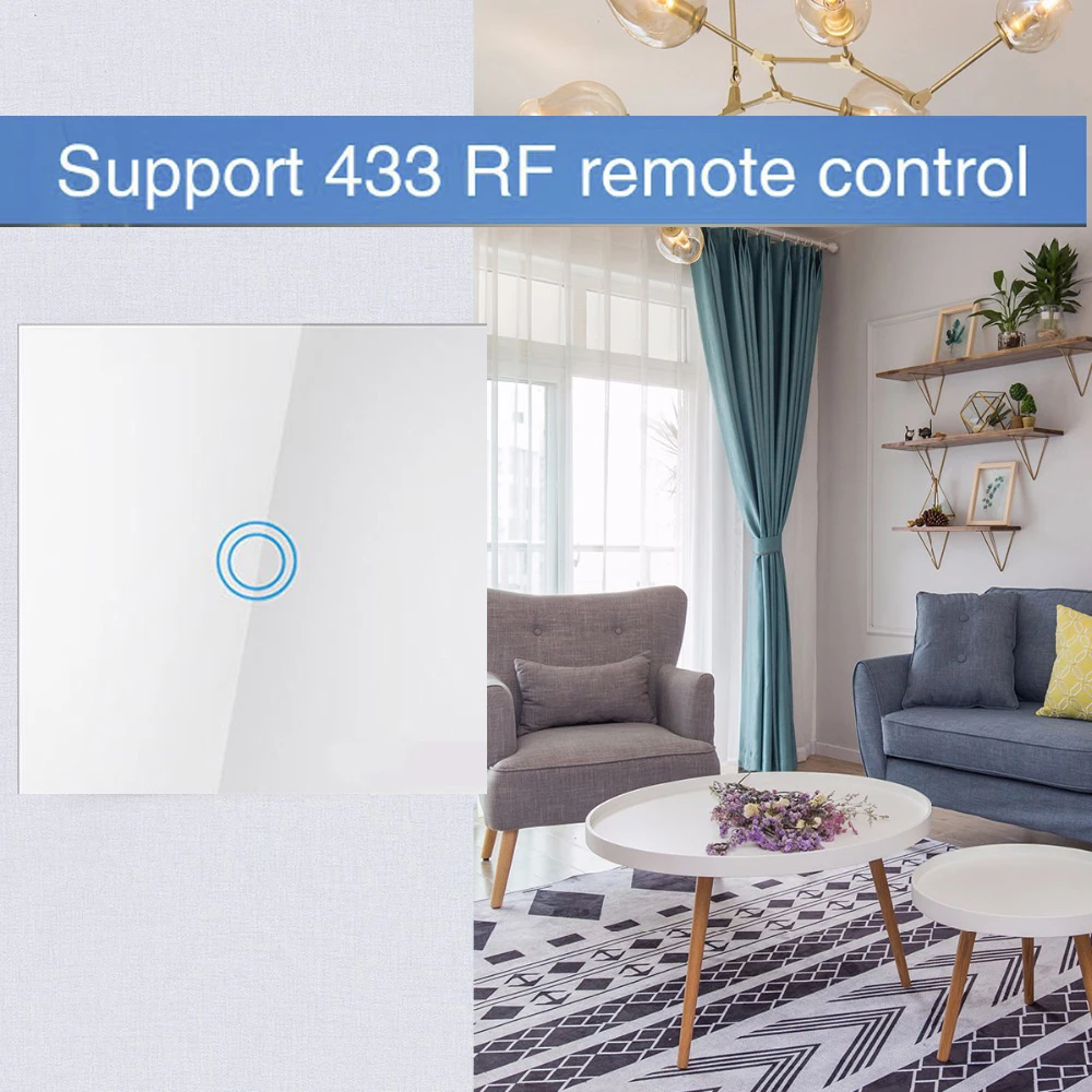 Настенный светильник ель света с Wi Fi 1 клавиша канал RF433 433 МГц сенсорный