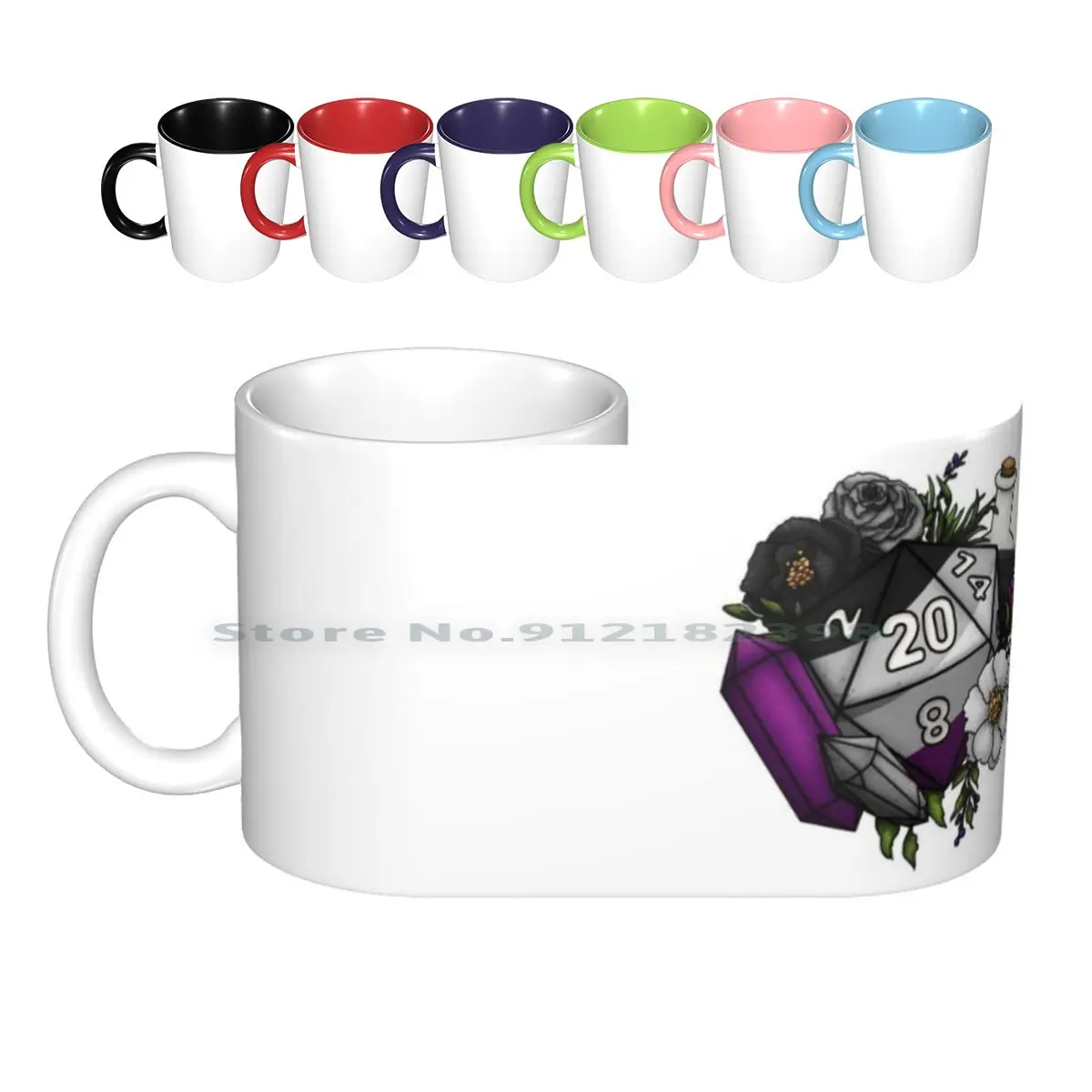 

Прикольные настольные игральные кости Pride Asexual D20 для ролевых игр, керамические кружки, кофейные чашки, кружка для молока и чая, D20 D Dnd и настол...