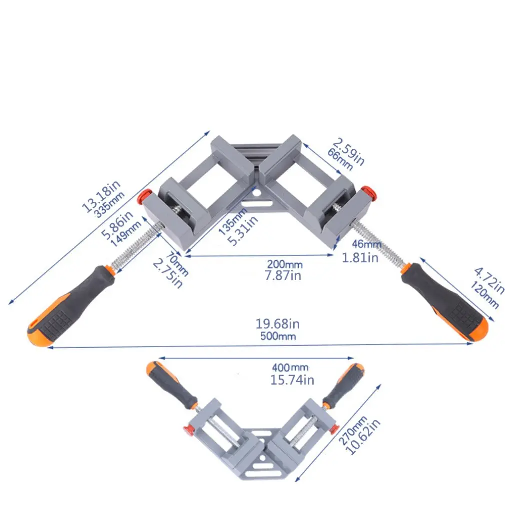 

Hardware tool 90 degree aluminum alloy single handle woodworking right angle clip fish tank photo frame clip tool
