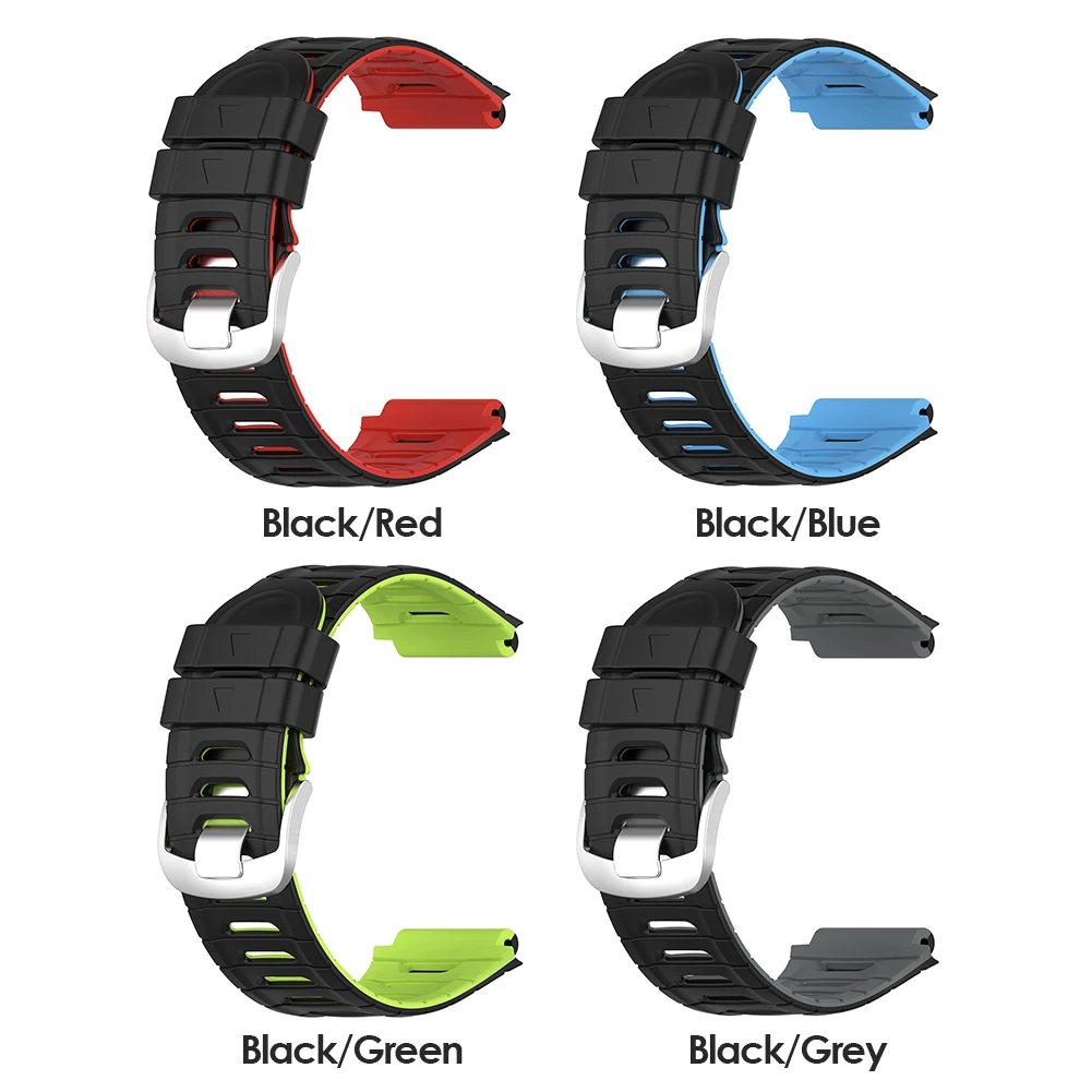Ремешок силиконовый для смарт-часов Garmin Forerunner 920XT двухцветный сменный Браслет с