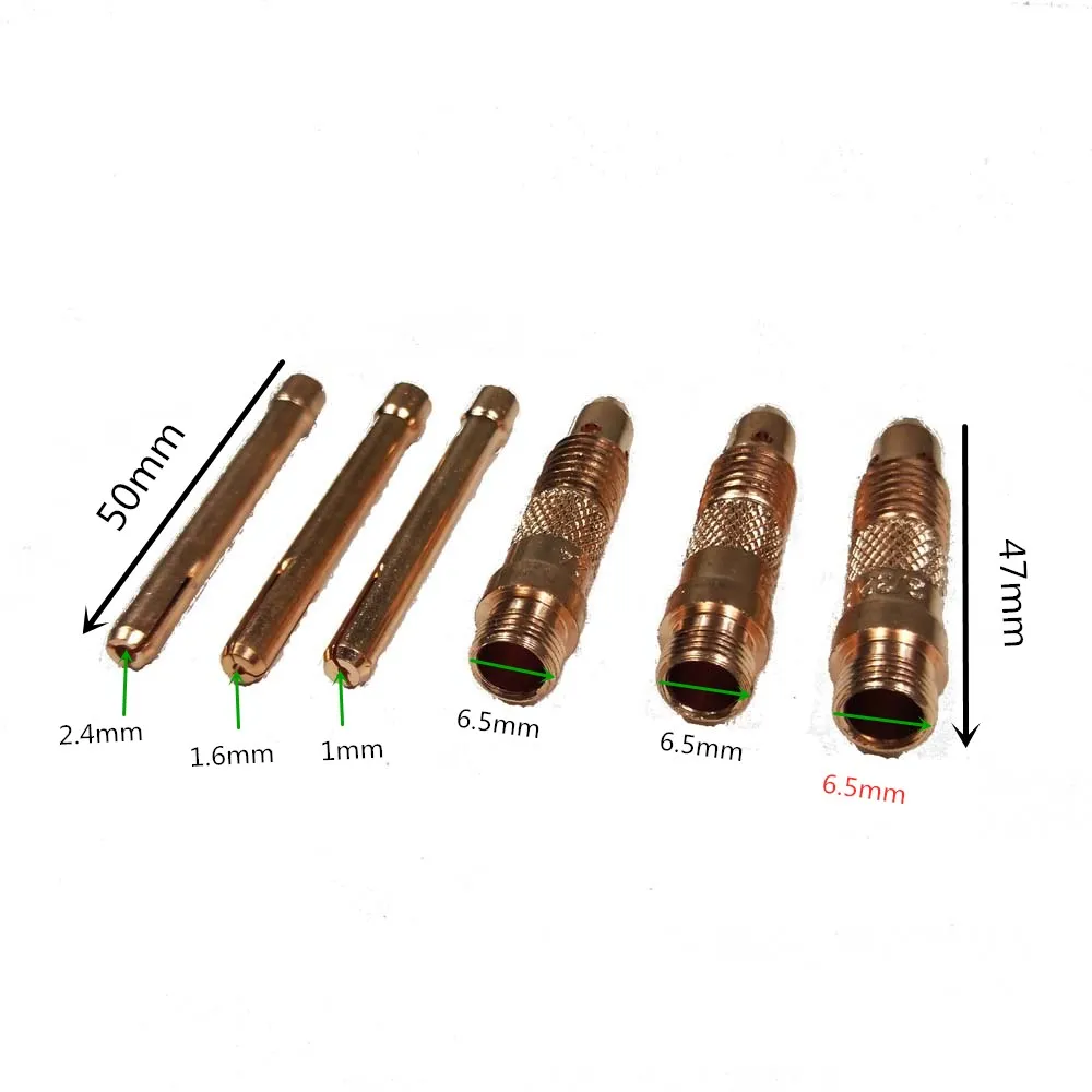 17Pcs Welders Welding Torch TIG Cup Collet Body Nozzle Kit Tungsten Electrode For WP-17/18/26 | Инструменты