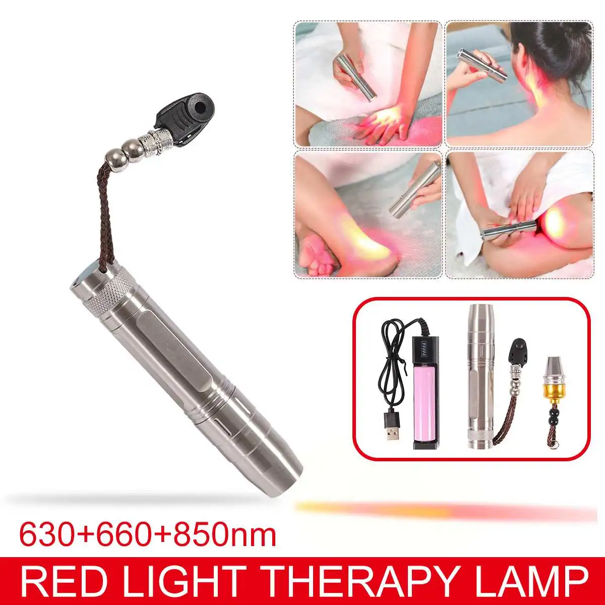 

Портативный светодиодный фонарь для лечения боли в суставах, около инфракрасного диапазона 850nm, ручной медицинский светильник 630nm 660nm, свето...
