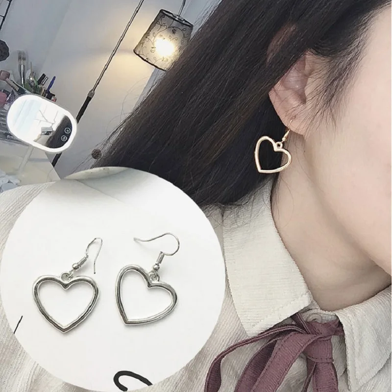 

2020 Women's Earrings New High Quality Long Jewelry Gifts Heart Golden Drop Earrings Sale Lovely Graceful Girls Drop Women Gifts