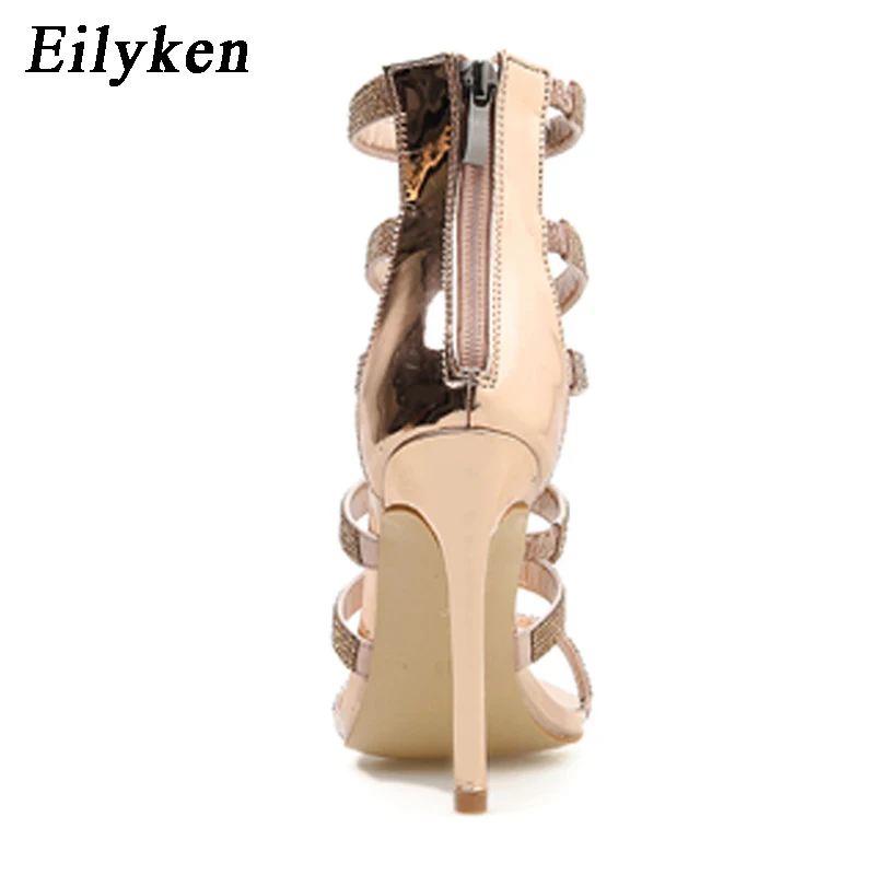 Eilyken/модный дизайн Блестящие стразы Туфли на шпильке с открытым носком Женские