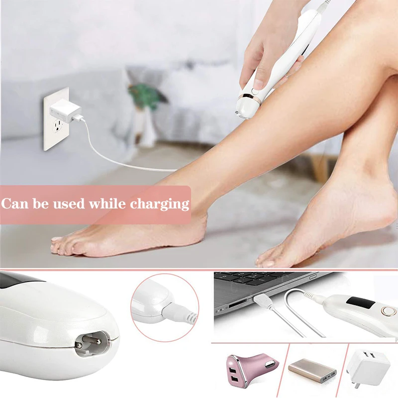 Painless Electric Shaver Epilator Hair Removal Bikini Trimmer Body Hair Remover Razor Waterproof USB Rechargeable for Lady Women images - 6
