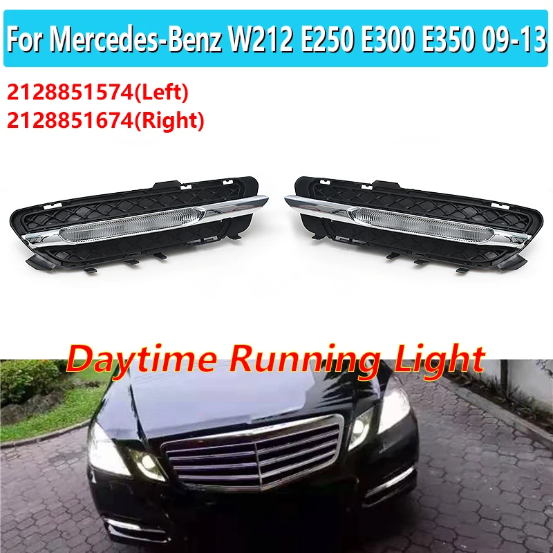 2128851574 2128851674 1 пара подходит для Mercedes-Benz W212 E250 E300 E350 2009-2013 светодиодный льные светодиодные дневные ходовые огни DRL Противотуманные фары