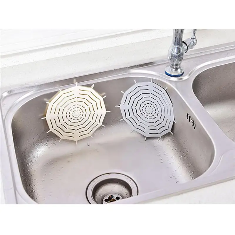 

4PCS Kitchen Sink Strainer Spider Web Bathroom Drain Protector Hair Catcher Bathroom Floor Drain Cover Universal Sink Strainer