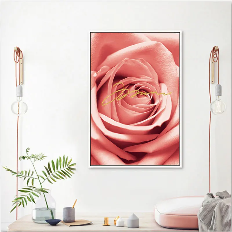 Настенный художественный постер с розовым фламинго скандинавский абстрактный