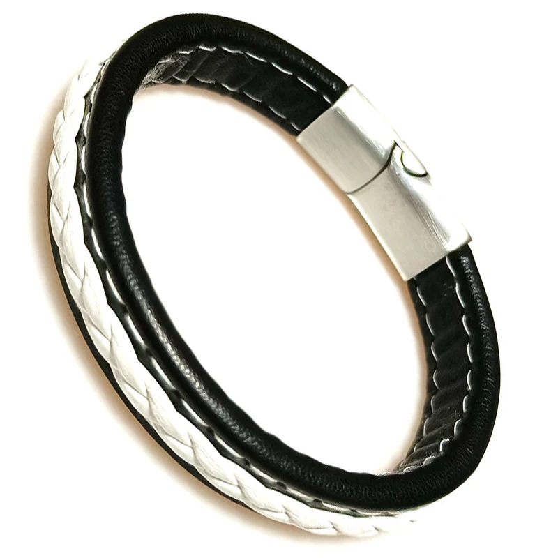 Оптовая цена классический кожаный браслет для мужчин ручная работа