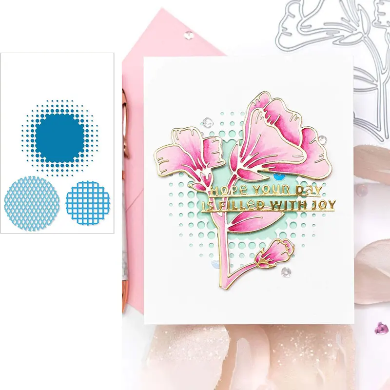 

New Circular Background Irregular Graphics Small Dots Cutting Dies Scrapbook Dariy Decoration Stencil Embossing Template DIY