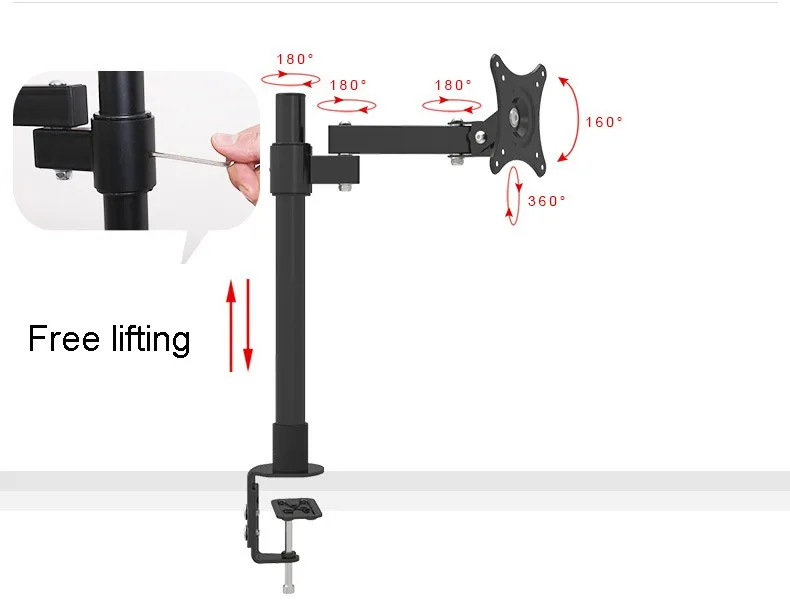 ЖК дисплей ТВ крепление настольная подставка для монитора зажимное выдвижной