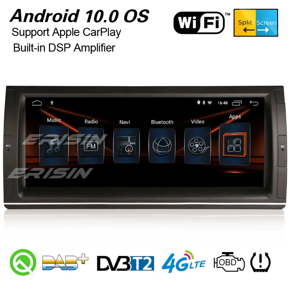 Erisin 3003 10 25 &quotAndroid 0 DSP DAB + автомобильный стерео Carplay GPS WiFi USB DVR OBD2 TPMS DVB T Bluetooth для BMW M5