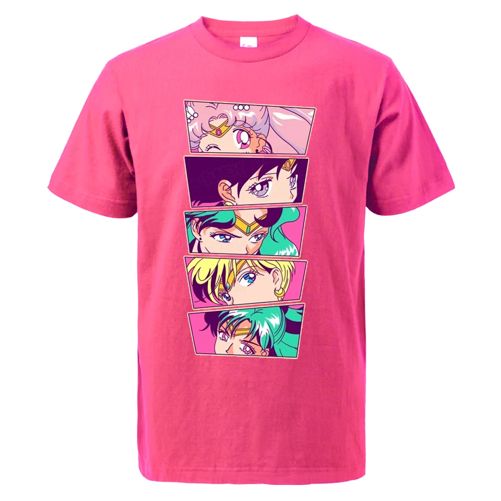 

Sailor Moon Summer Man Japan Anime Ninja Warrior Tshirt Crew Neck Tee Shirts Men's Oversized Fashion Cotton Tops Tees