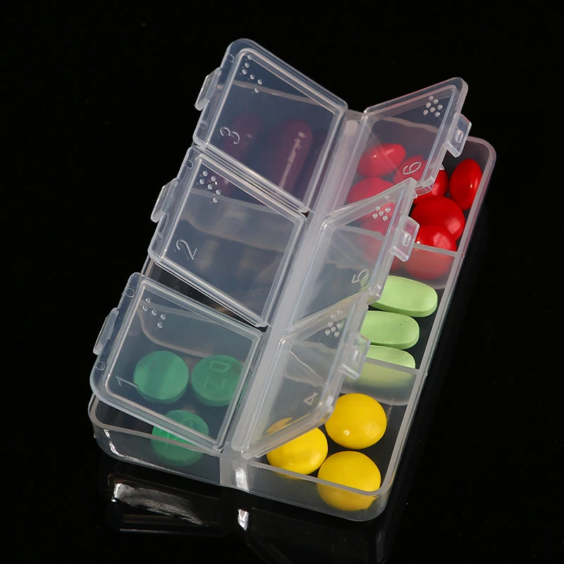 

Mini 6 Grid Plastic Pill Medicine Box Holder Storage Organizer Container Case Portable Waterproof Small Medicine Chest Home