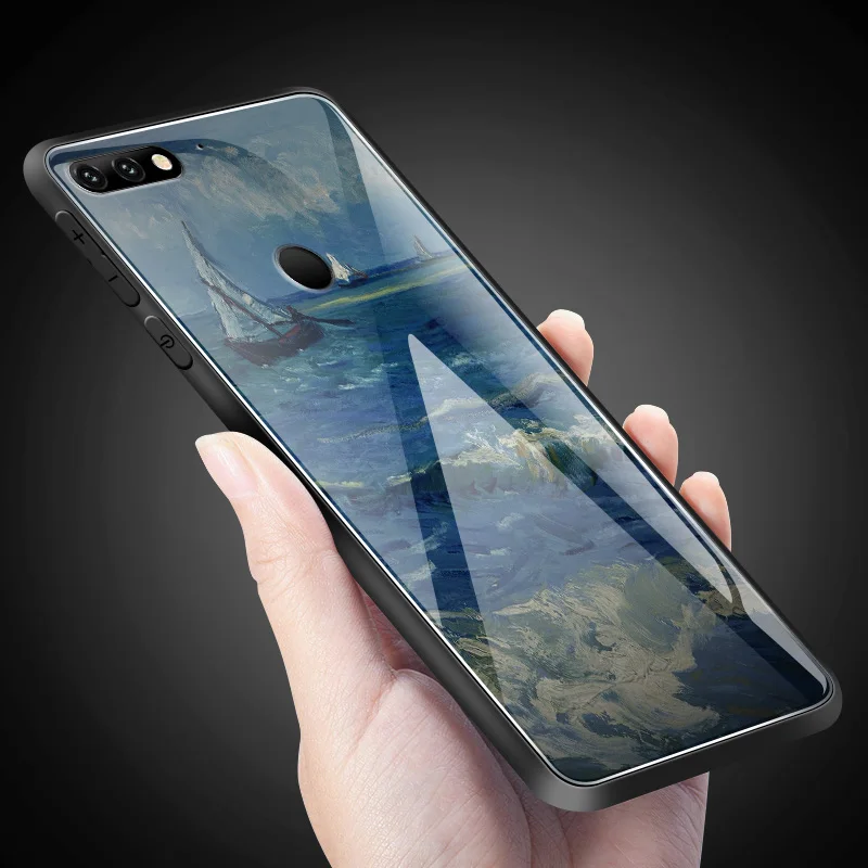 Чехол для телефона для Huawei Honor 6X 7A 7C 9Lite 7X 8A 8X ТПУ закаленное Стекло крышка Y6 Y9 Y7 премьер-профессионал Magic2 модная сумочка