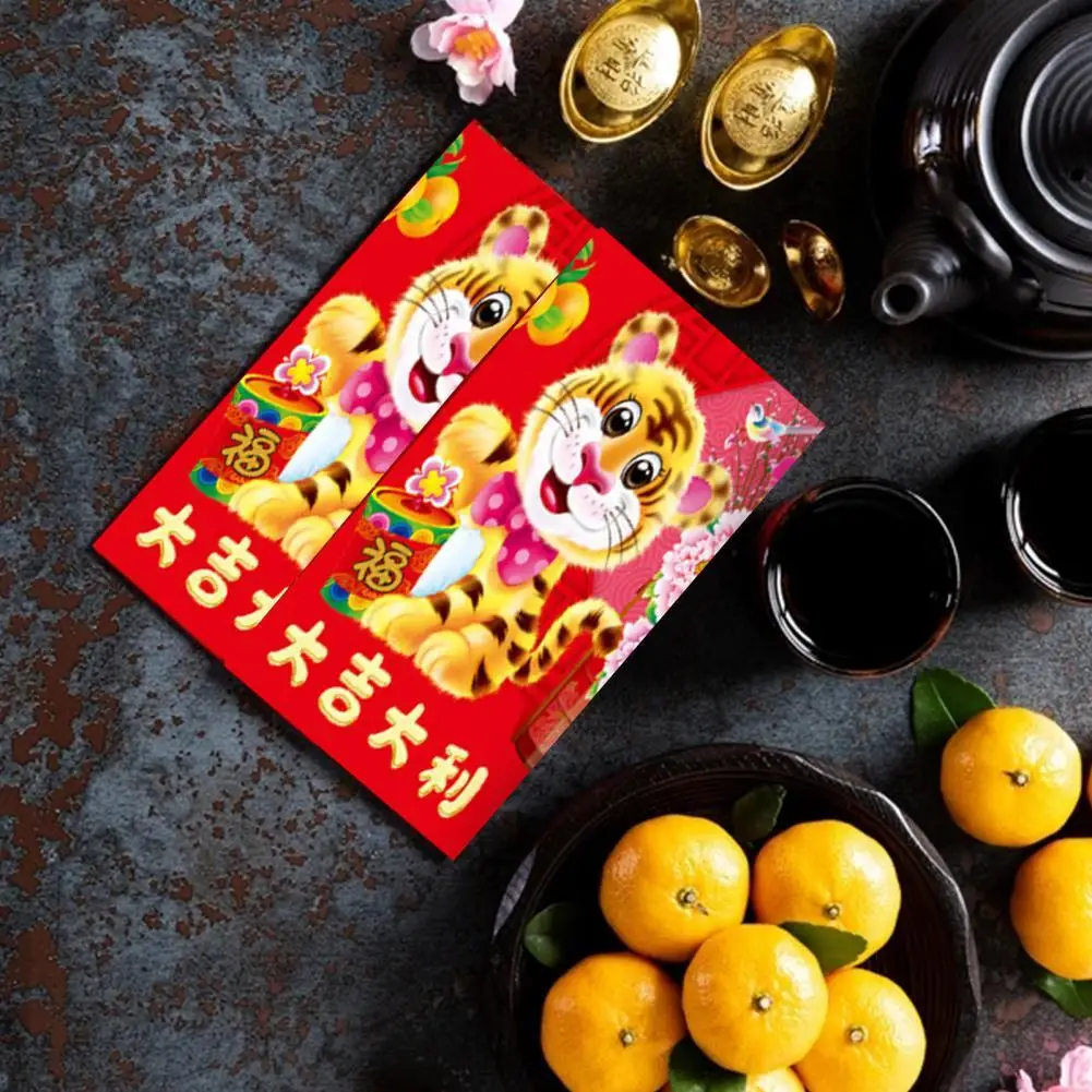 

Прозрачный Бумажный милый красный карман в китайском стиле для праздника Весны