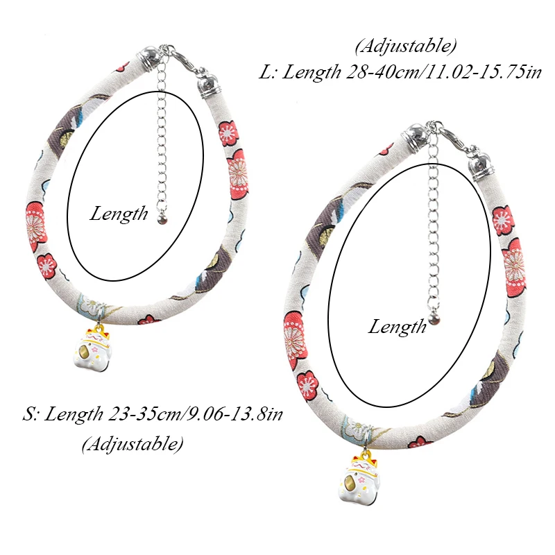 

Japanese Style Cartoon Shiba Inu/Lucky Cat/Flower Print Pet Collars Pet Fashion Accessories Dog Cat Bell Collar Pet Supplies