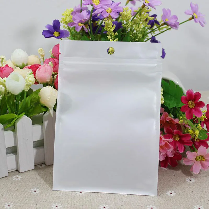 100 шт белый прозрачный самоблокирующийся полиэтиленовый пакет на молнии для