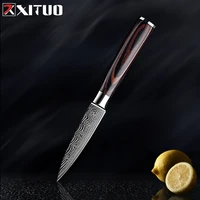 xituo 3 5 inch utility kitchen knife laser japanese damascus pattern paring knives santoku peeling knives chef knife tool gift