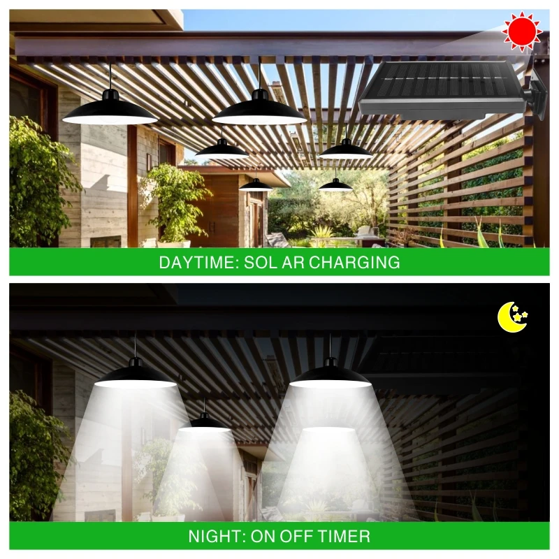 Светодиодная Подвесная лампа на солнечной батарее садовый светильник с