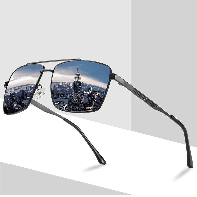 

Мужские солнцезащитные очки для вождения, черные классические Поляризованные солнцезащитные очки с металлическим покрытием UV400, солнцезащ...