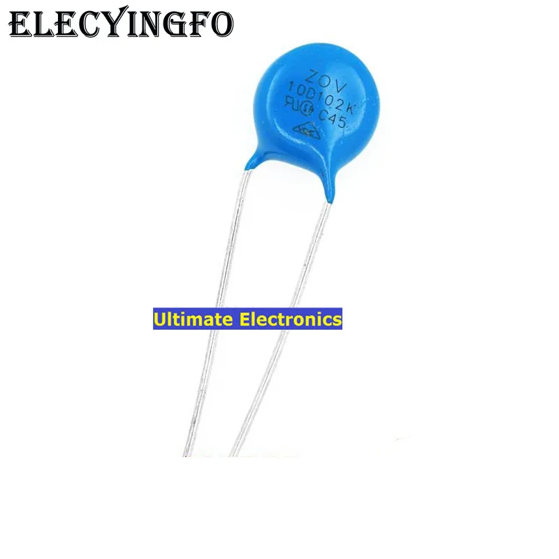 

50pcs Varistors 10D102K 1000V Metal voltage dependent resistor