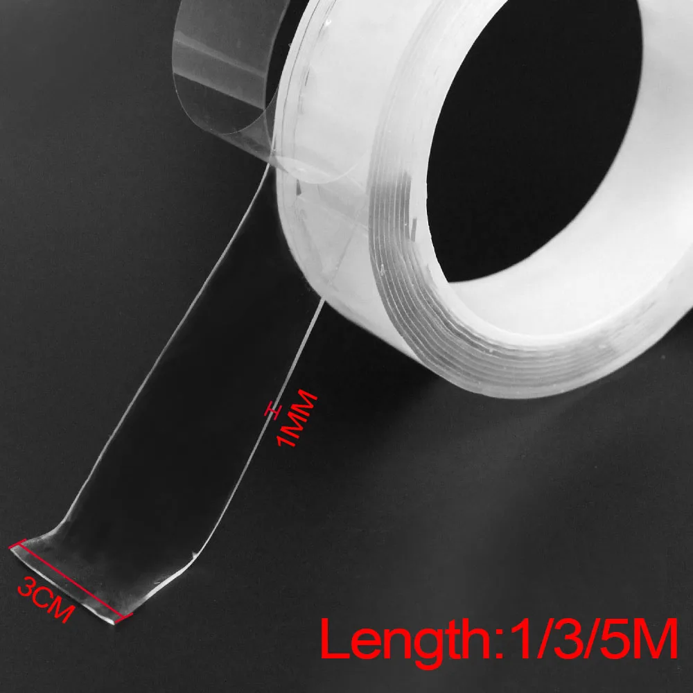 1/3/5m Tape Reusable Double Sided Traceless Nano Magic For The Kitchen Removable Transparent Sticker Waterproof Glue | Обустройство