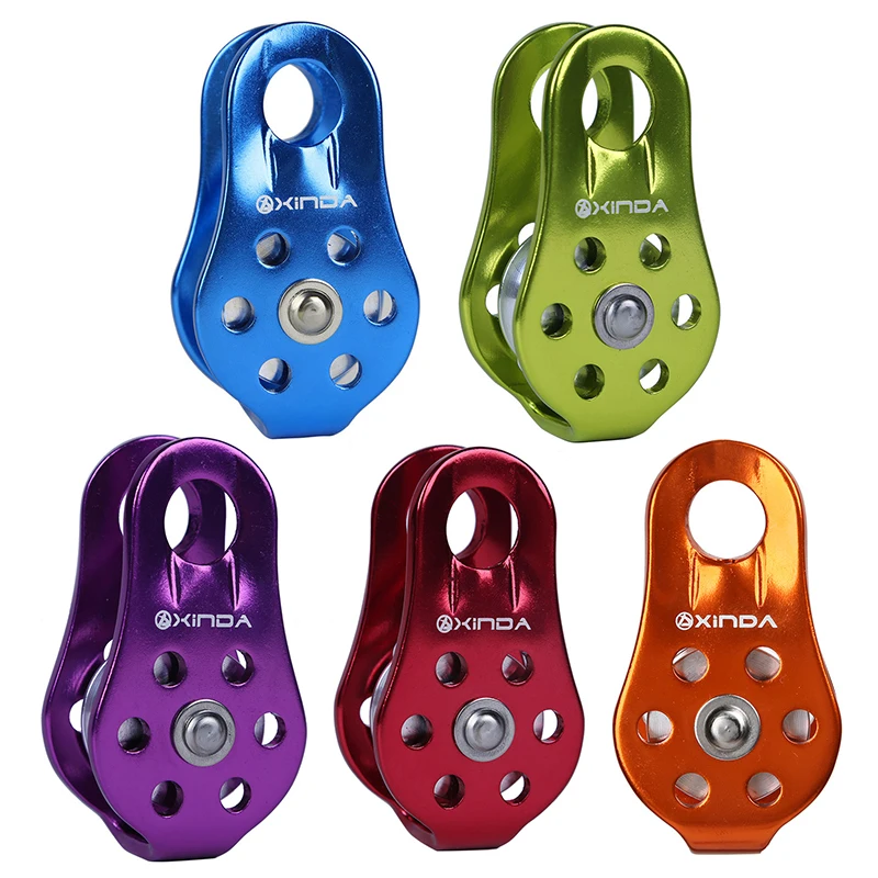 

1PC Colorful Rock Climbing Pulley With Rotating Plate Used for Rescue Rope Climbing Fixed Mountaineering Single Pulley Hiking
