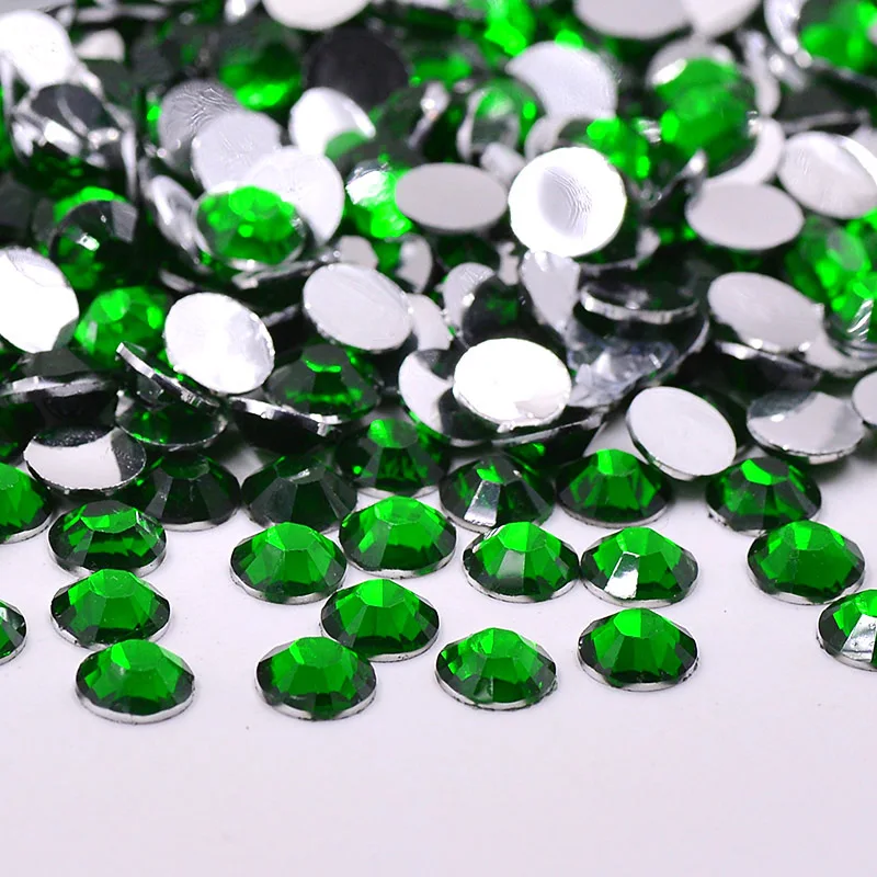 Dark Green JUNAO, 2, 3, 4, 5, 6 мм, синие циркониевые Стразы AB из смолы с плоской задней поверхностью для ногтей, хрустальные камни, круглые бусины для скрапбукинга для ювелирных изделий - Цвет: Dark Green