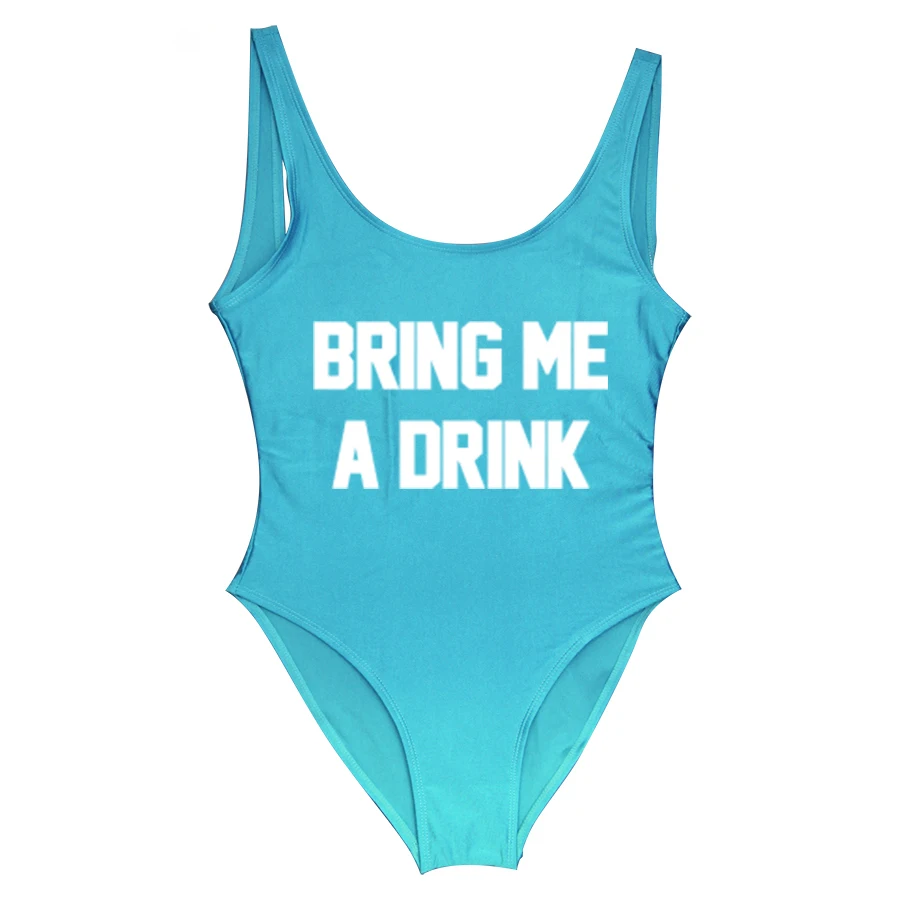 Женский слитный купальник BRING ME A DRINK развлекательный для вечеринки с подкладкой
