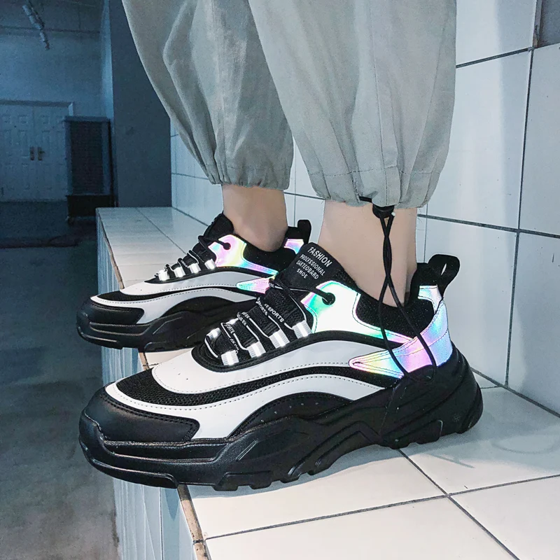 Весенняя обувь для мужчин папы женские кроссовки на платформе мужские массивной