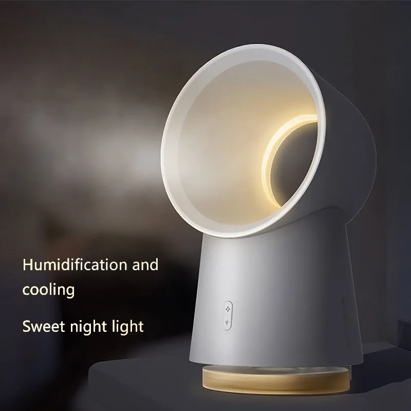 

NeSugar R003 Desktop Leafless Fan Mini Spray USB Connection 3 Gears With LED Night Light