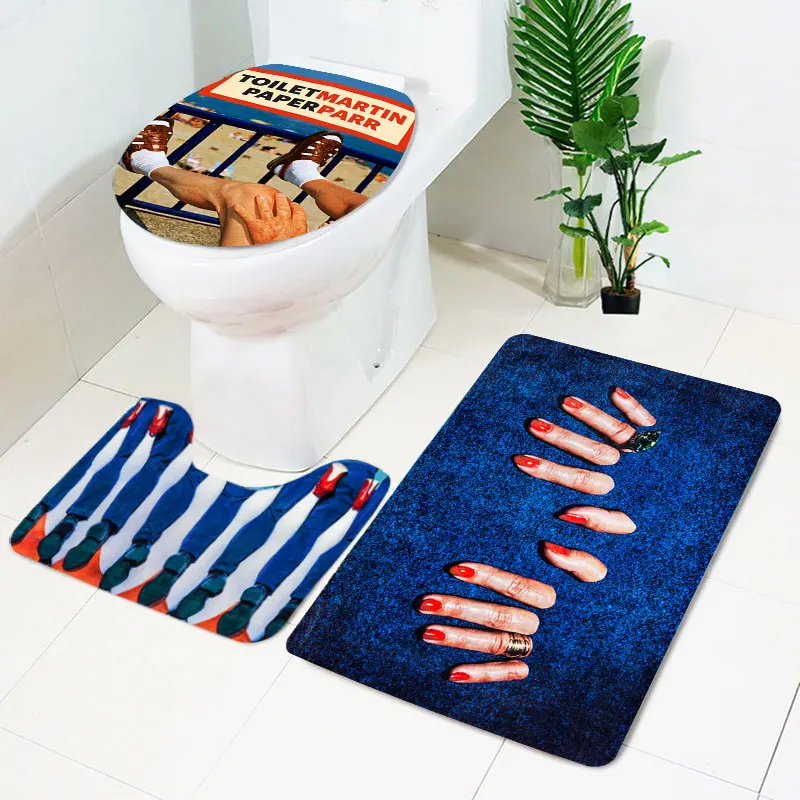 tolietpaper toilet seat cover rug bib creative funny magazine illustration commode decoration bathroom accessories mat 3pcs set free global shipping