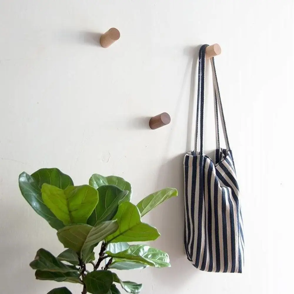 Вешалка для хранения из натурального дерева настенные крючки пальто