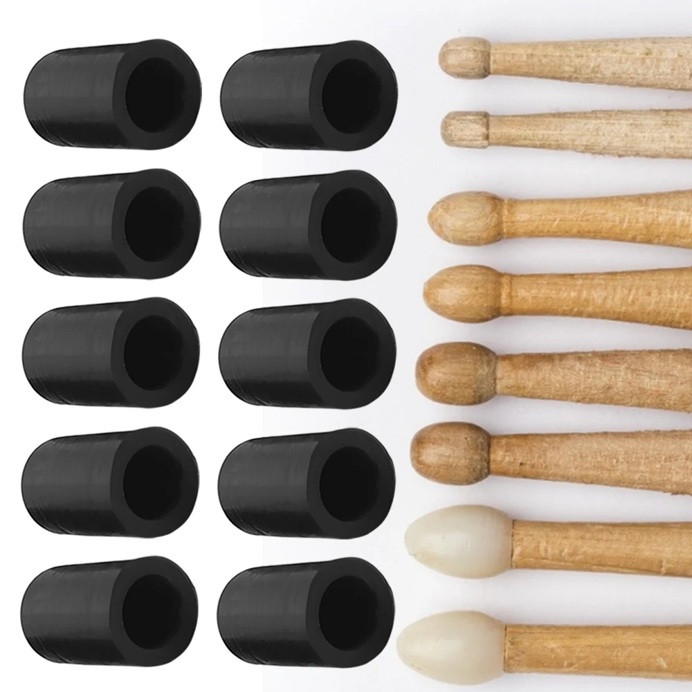 

10 шт., силиконовые колпачки для барабанных палочек, защитный рукав, аксессуары для музыкальных инструментов для защиты барабанных палочек о...