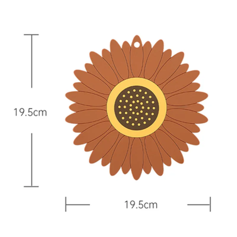 

Creative Sunflower Insulation Placemat PVC Kitchen Dining Table Potholder Can Hang Non-slip Water Cups and Dishes Table Mat.8z