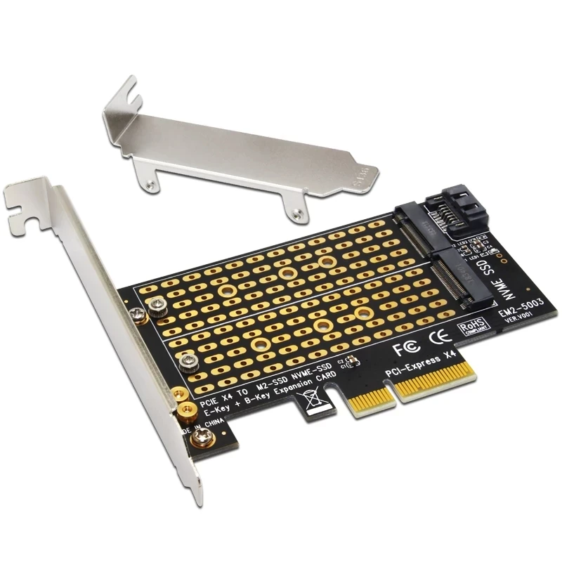 

Add On Cards PCIE To M2/M.2 Adapter SATA M.2 SSD PCIE Adapter NVME/M2 PCIE Adapter SSD M2 To SATA PCI-E Card M Key +B Key
