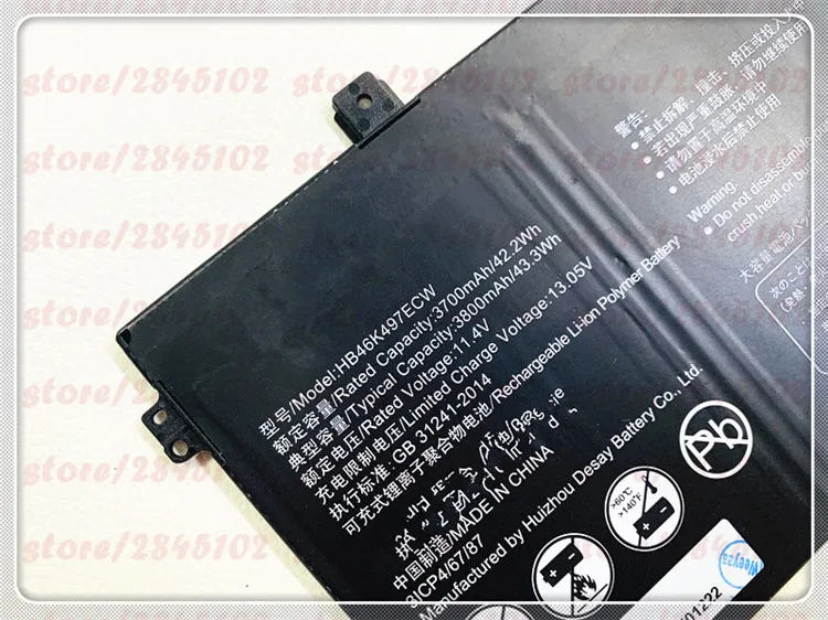 Аккумулятор для ноутбука GYIYGY HB46K497ECW 11 4 в 3700 мАч 2018 Вт ч Huawei Matebook D PL W19|Аккумуляторы