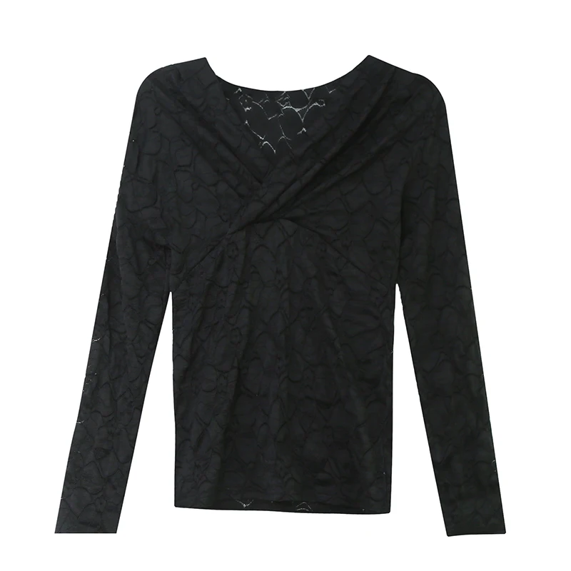 

Fashion Woman Blouses 2021 Long Sleeve Lace Blouse Women Tops V-neck Blouse Women Womens Tops And Blouses Blusa Feminina C457