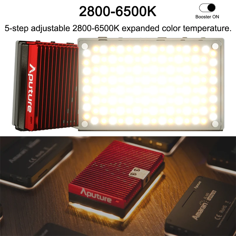 Aputure AL-MX LED Video Light Color Temperature 2800-6500k TLCI/CRI 95+ On Camera Fill Pocket Sized Tiny Lighting | Электроника